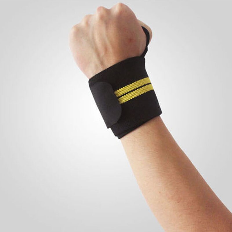 Aolikes 1Pcs Gewichtheffen Sport Polsband Gym Polssteun Bandjes Wraps Bandage: Yellow