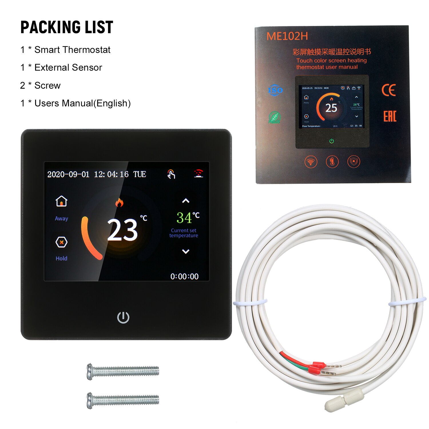 Smart Thermostat LCD Touch-screen Weekly Programmable Thermostat with WIFI Electric Heating 16A Digital Temperature Controller