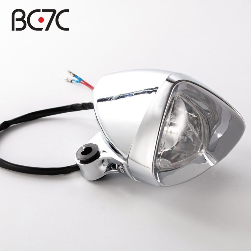 Motorcycle Retro Led Small Fog Headlight Modified Triangle Spotlight For Harley Honda Suzuki