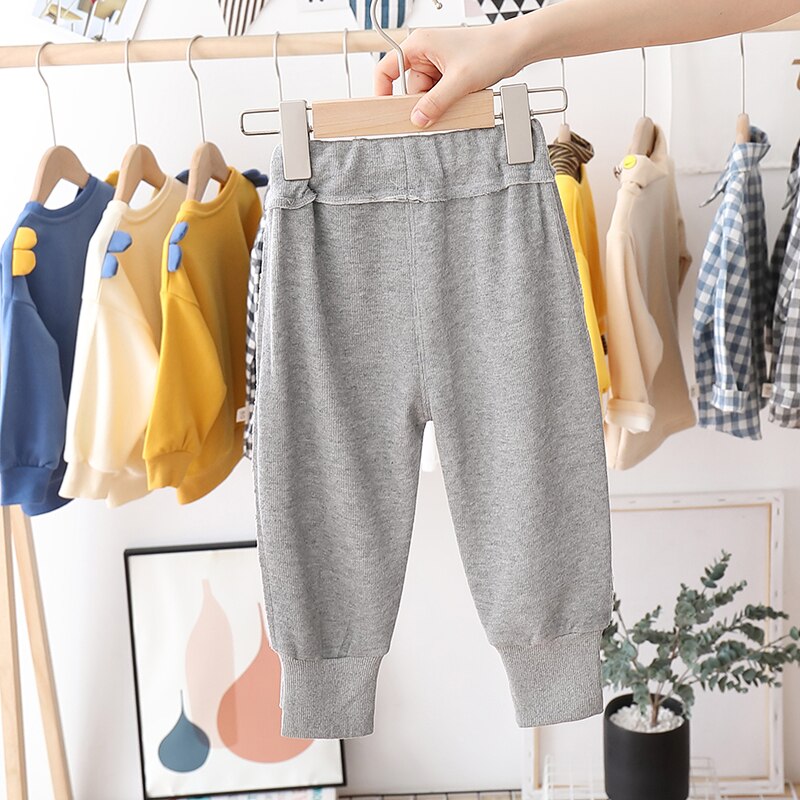 Baby Boys Girls Pants Kids Pants of Individual Trouser Leg Kids Spring Autumn Boys Casual Pants Elastic Pants