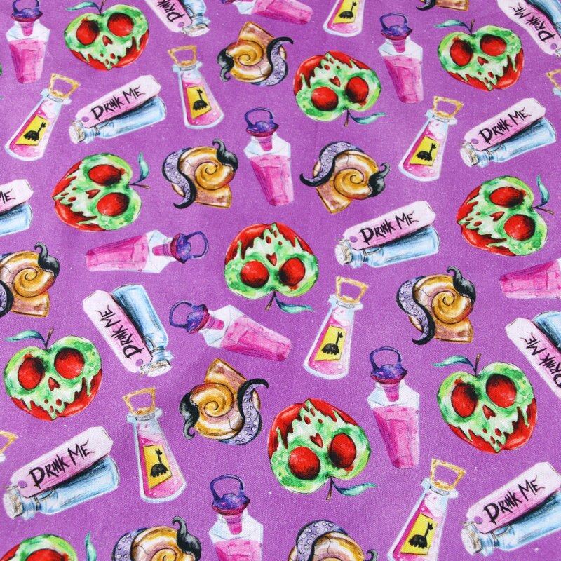 Tela de algodón con estampado Digital de dibujos animados tejido por el patio para máscara de niño, vestido, DIY, patchwork, material de costura textil