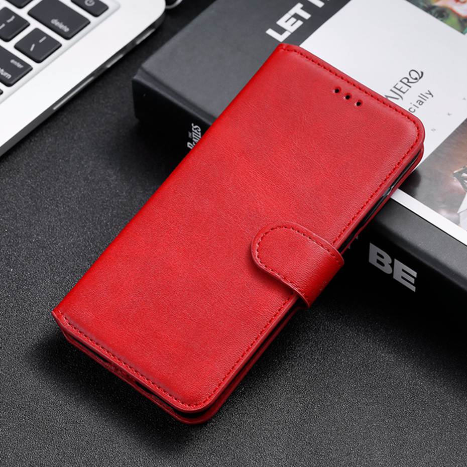 For Xiaomi Redmi 9A Case Redmi 9A Cover Leather Wallet Flip Case Cover For Xiomi Xiaomi Redmi 9A Phone Case: Red