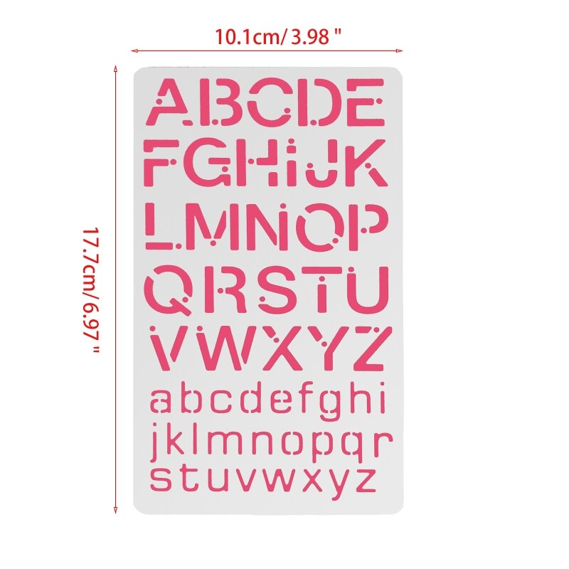 Metal Journal Stencils English Alphabet Stainless Steel Stencil Templates Tool for Painting Wood Burning Carving Pyrography F26