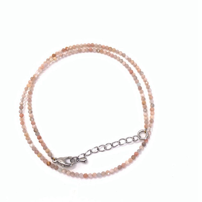 Cuentas de piedra Natural facetadas para mujer, cristal de cuarzo rosa, lapislázuli, collar de Gema turquesa, adecuado para de , 2/3mm: Sun Stone