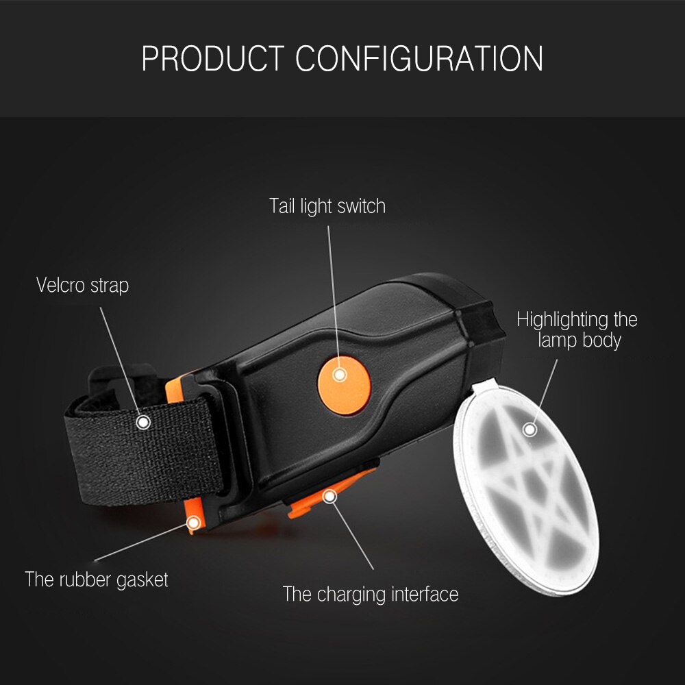 USB Charge Flashlight For Bicycle Light Led Bike Flash Taillight Cycling Night Warning Lights Cyling Lamp Multi Lighting Modes