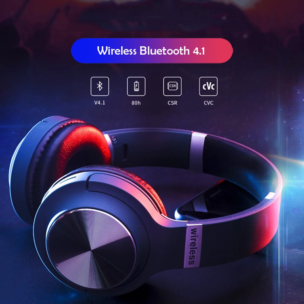 Senza Fili Bluetooth 5.0 Della Cuffia Over-Ear Lsolamento Del Rumore HIFI Stereo Microphone Noise Reduction echo cancellation.