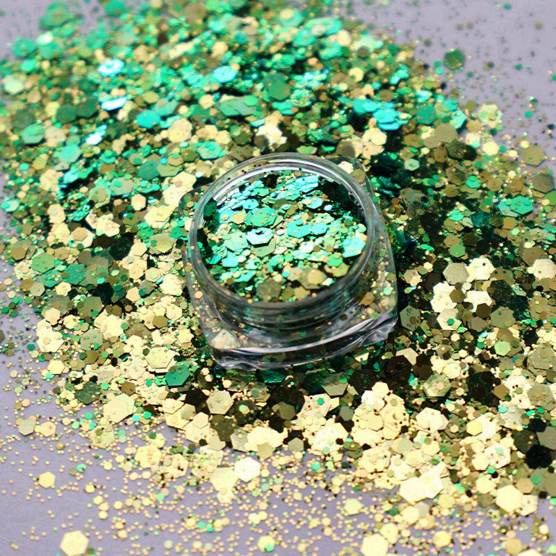 Chameleon Aurora Hexagon Glitter Bling Bling Filling for Resin Craft Festive Jewelry Tools UV Resin Iridescent 20ml: 09