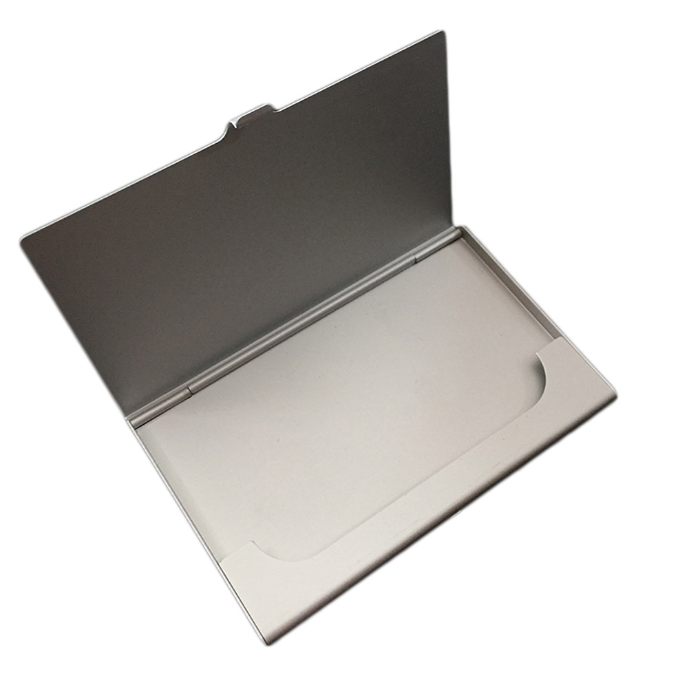 Fremragende forretnings-id kreditkort indehaver kort lager lomme tilfælde aluminium metal skinnende side scan jul