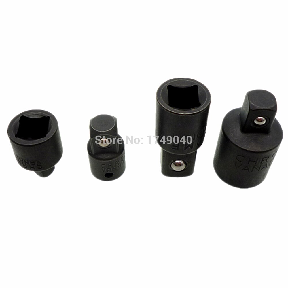 4pcs Step Down Adaptors 1/2" 3/8" 1/4" Square Drives Air Impact Socket Wrench Adapter Reducer Tools Set for Impact Guns