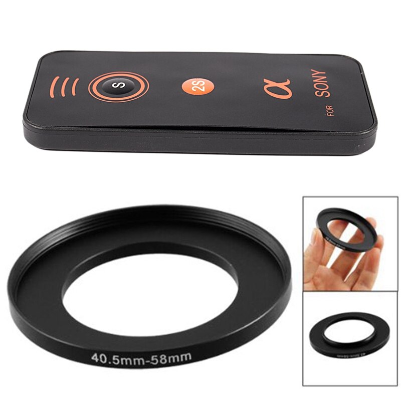 Rise-2 Pcs Camera Accessoires: 1 Pcs 40.5Mm-58Mm Metalen Step Up Filter Adapter Ring &amp; 1 Pcs Afstandsbediening Ir Draadloze