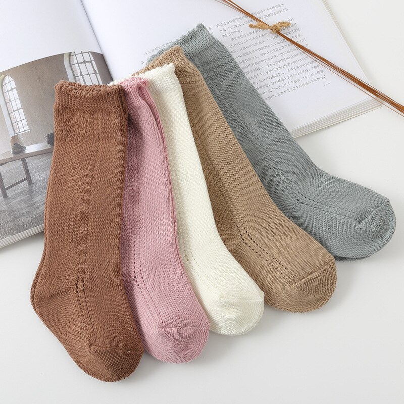 Mode Baby Jongens Sokken Knie Hoge Sok Zacht Katoen Peuters Kinderen Meisjes Lange Sokken Hol Kinderen Socken Voor 0-3 Jaar