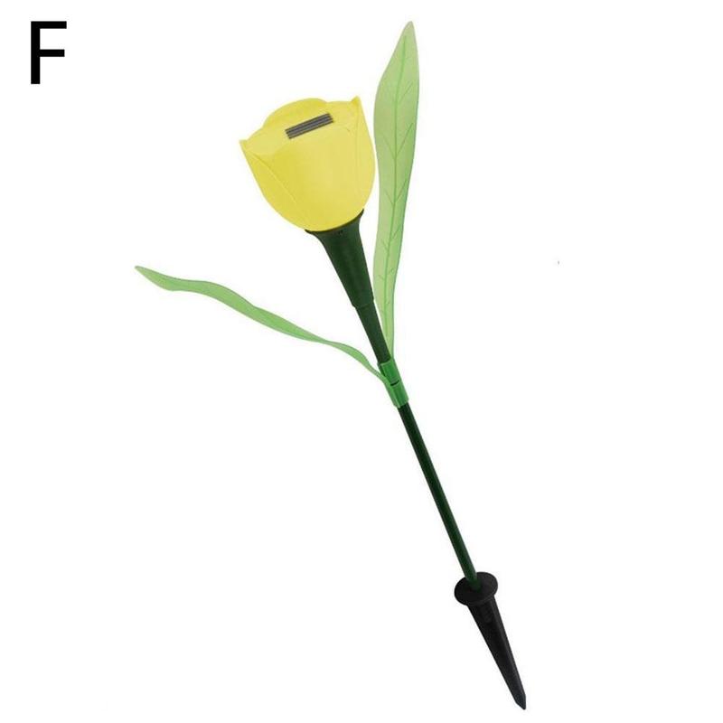Led Solar Simulation Tulip Floral Light Home Decorative Lawn Waterproof Decor Tulip Garden Landscape Lights Light Lamp Flow I8r2: F