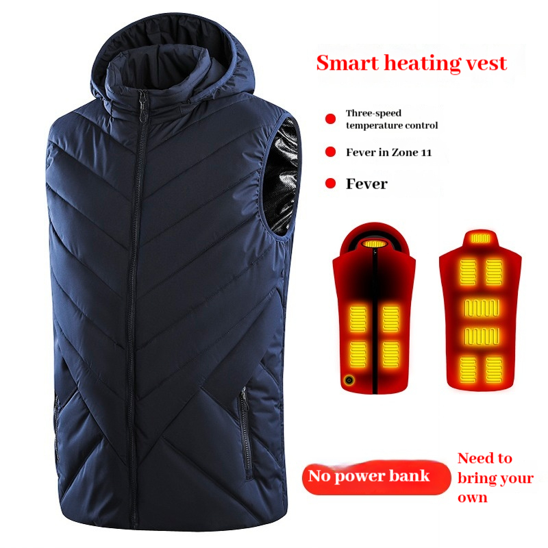 Otoño e Invierno 11 traje de calefacción con tracción en las ruedas para hombres y mujeres USB chaleco calefactor inteligente chaleco eléctrico chaleco para parejas