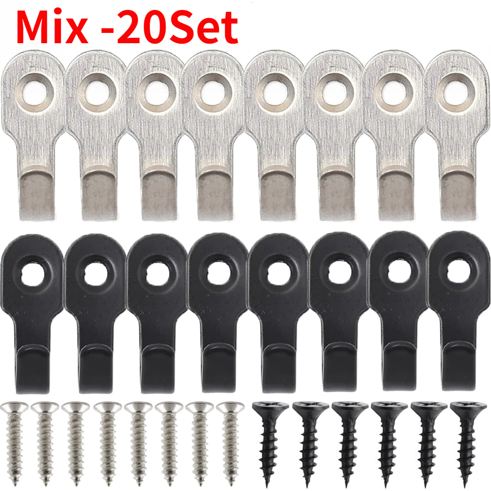 Juego de 20/1 Mini gancho en forma de J con tornillo, artículos de acero inoxidable, estante para llaves, ganchos de perforación de pared, accesorios de cocina, accesorios de baño: Naranja