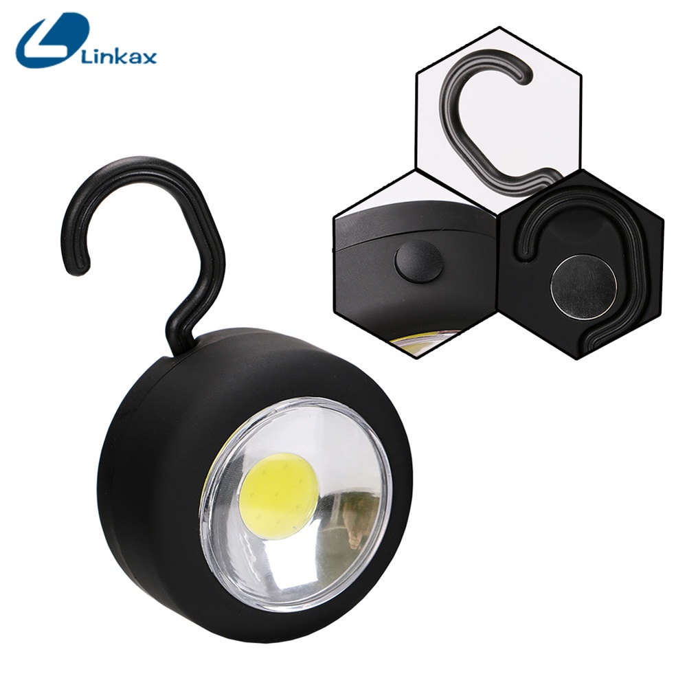 Linkax-linterna magnética Q5 para acampar, luz LED magnética para interior y exterior, lámpara de gancho colgante de bolsillo