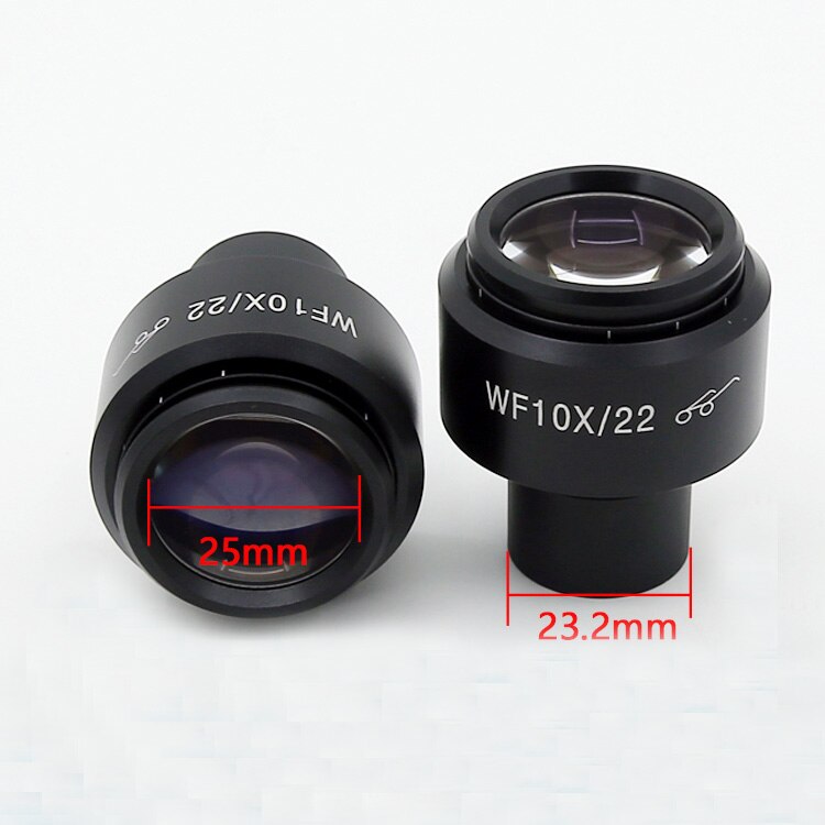 Diopter Adjustable WF10X/22mm Biological Microscope Eyepiece High eyepoint Wide Angle Lens: 2PCS