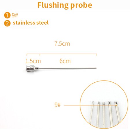 Ophthalmology lacrimal Duct Probe Flushing Type Microsurgery Instrument Stainless Steel Titanium Alloy Double-ended Probe: No. 9