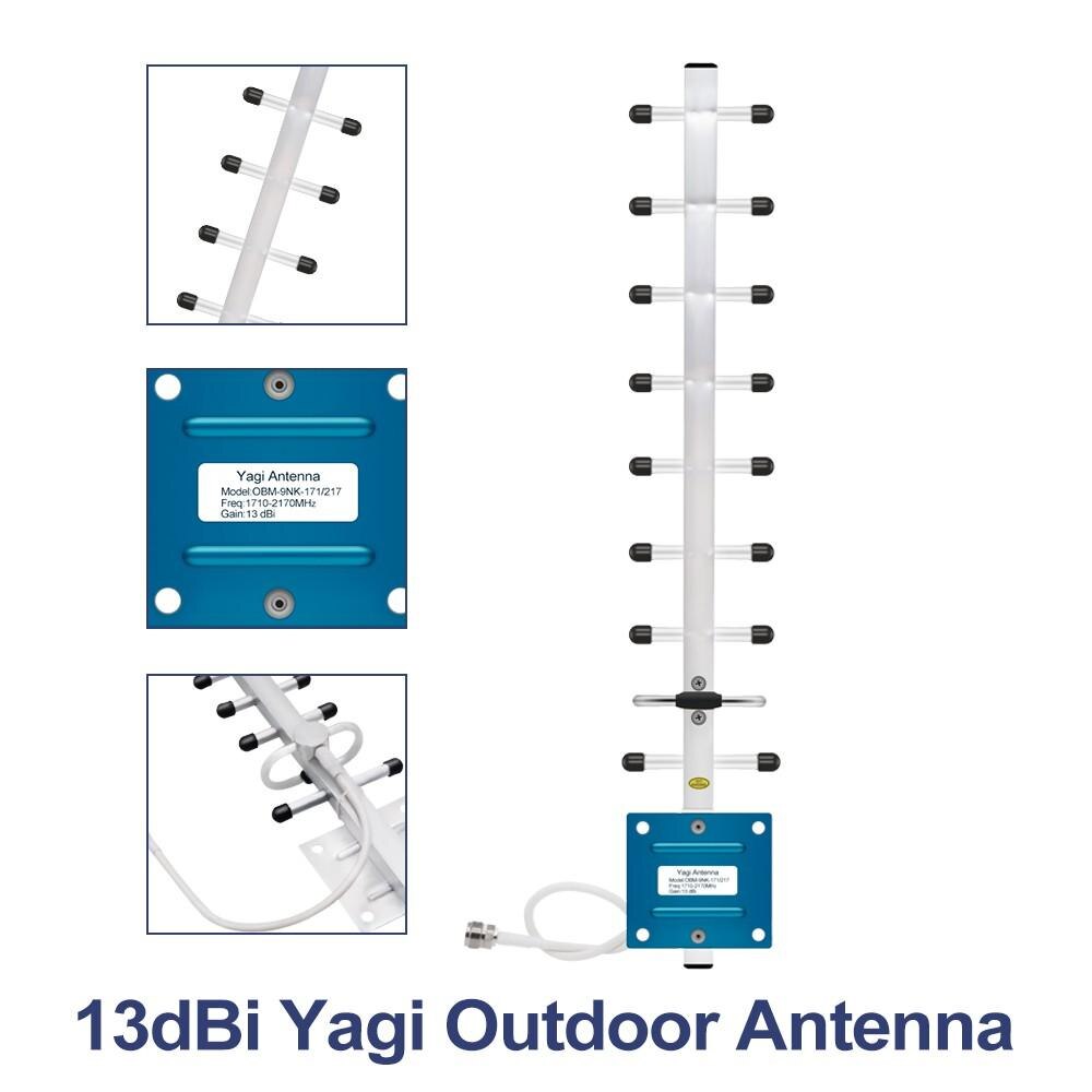 GSM 2g 4g (Band3) LTE Mobile Phone Signal Amplifier+5dBi Omni Indoor Antenna/13dBi Yagi Outdoor Antenna/50-5 10M Cable.