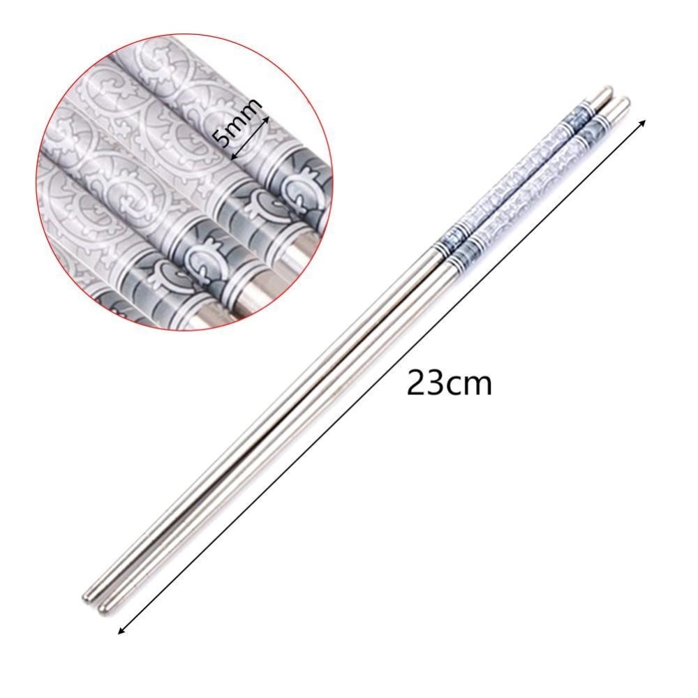 2 pares de palillos chinos, palillo de comida de acero inoxidable, , vajilla de cocina portátil, juego de palillos de corte, surtido