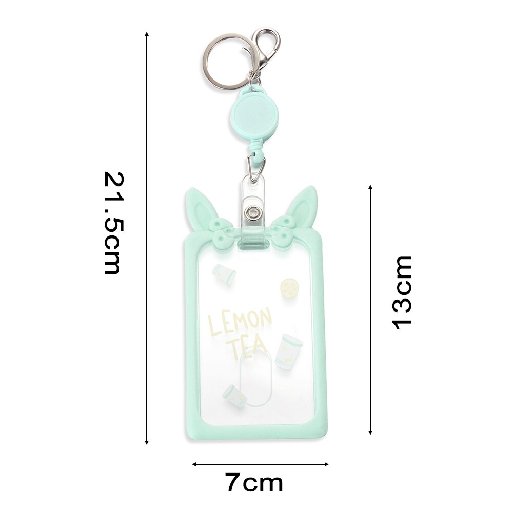 Nette Transparent Frauen Keychain Abzeichen Karte ID Fall Silikon Ohr Versenkbare Mädchen Student Karte Halter Pass Abdeckung Neue