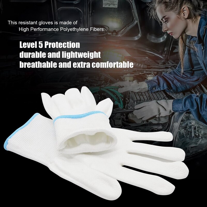 5 Niveau Hppe Anti-Snijden Handschoenen Slachten Houtbewerking Glass Handling Snijden Veiligheidshandschoenen Slijtvast Anti-zuur En Alkali