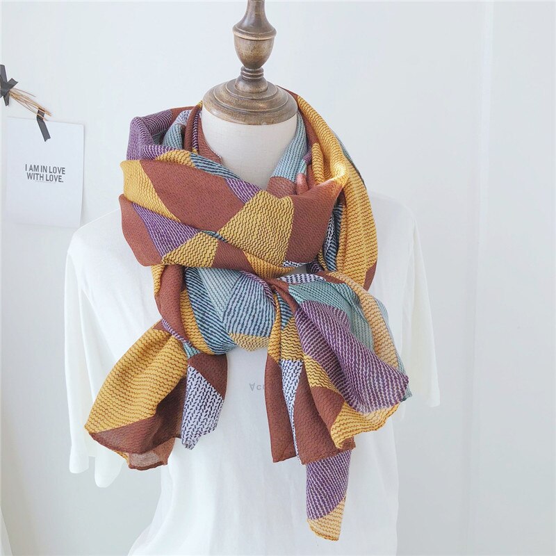 Kvinner vår sommer skjerf spania merke luksus blomster viskose skjerf pakke inn hals snood pashmina foulards hijab muslimsk cachecol: 3