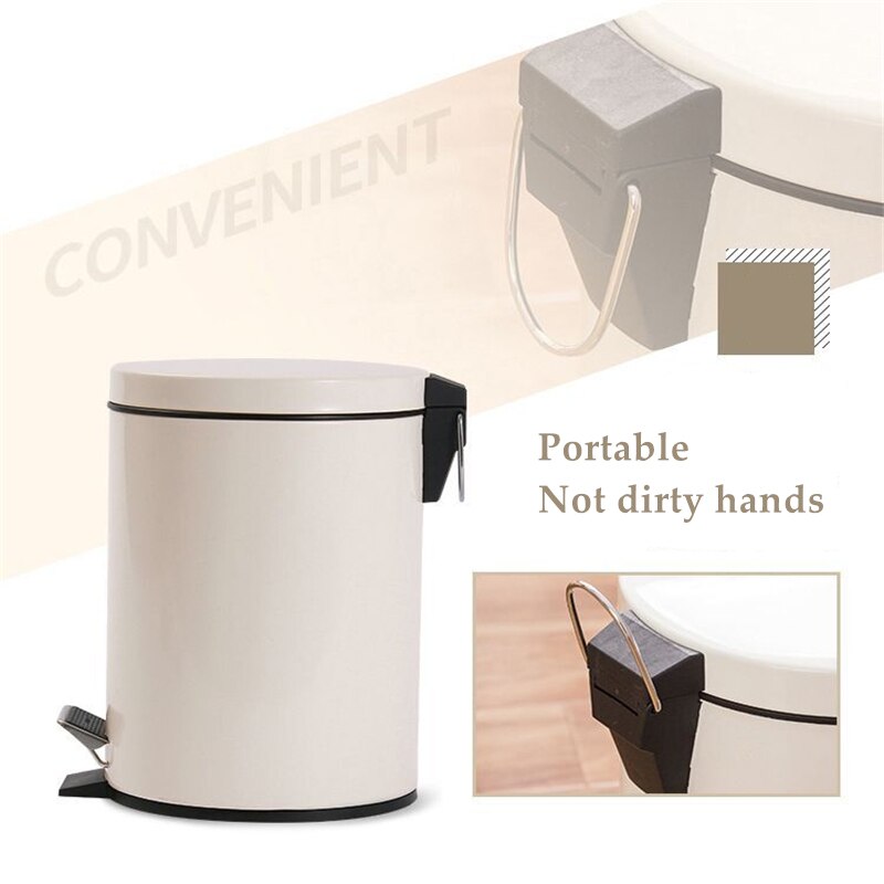 5 Liter Stille Voetpedaal Slow-Down Prullenbak Huis Met Deksel Keuken Badkamer Woonkamer Kantoor Wc Prullenbak kan Matte Zwart