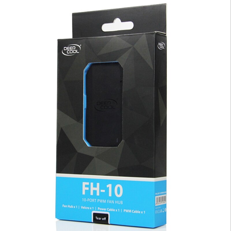 DEEPCOOL 1 to 10 4Pin PWM Cooling Fan Hub Splitter Cable,Powered By SATA Interface,with LED Indicator,Mounting Sticker