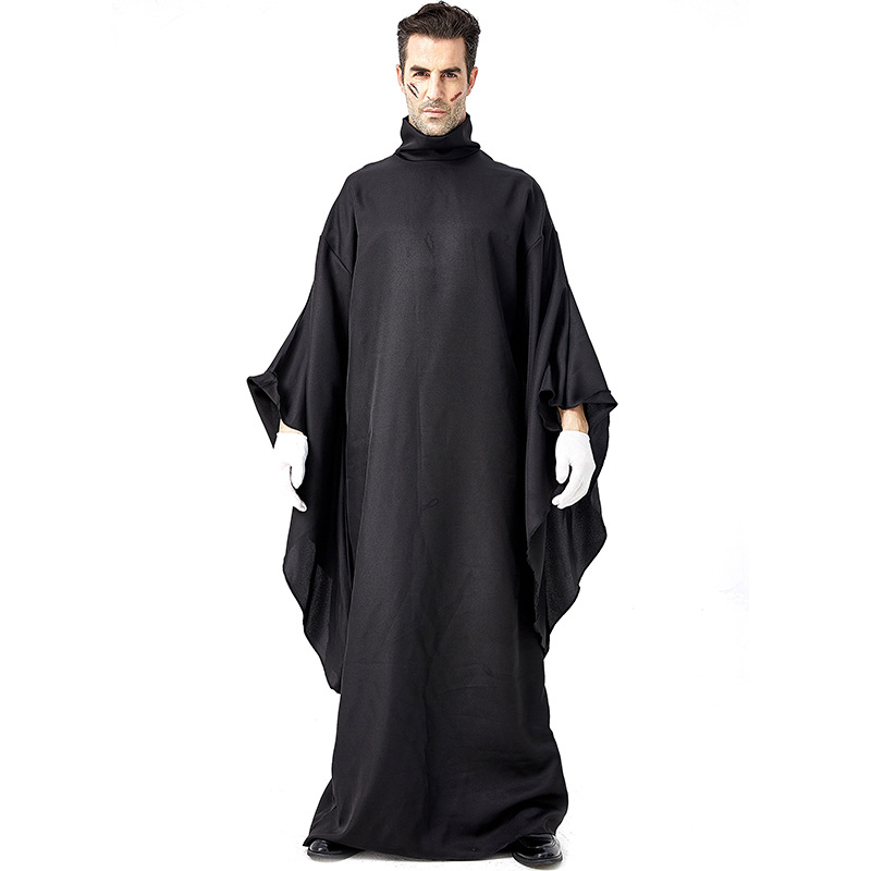 Unisex Halloween Cos Middeleeuwse Vintage Monnik Clergy Pastor Kostuum Gothic Boze Heks Hooded Gown Robe Mantel Cape Voor Mannen Vrouwen
