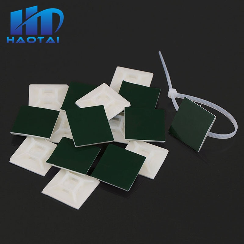 20Pcs 20*20 mmPlastic Self Adhesive Cable Tie Mount Base Holder White 20*20 mm Since the glue type positioning