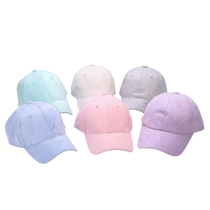 Casual Style Baseball Cap Men Women Angled Brim Adjustable Caps Cotton Strapback Peaked Solid Color Hats