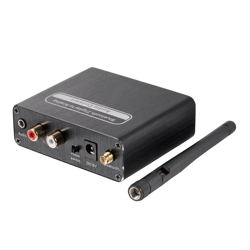 Optical Fiber Coaxial Digital to Analog 5.0 Bluetooth Receiver Microphone Remote Control o Decoder