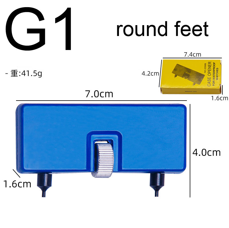 Massief Stalen Horloge Back Cover Opener Gereedschap 2 3 Klauwen Schroef Horloge Case Remover Open Wrench Horlogemaker Repair Tool Kit set: G1 round feet