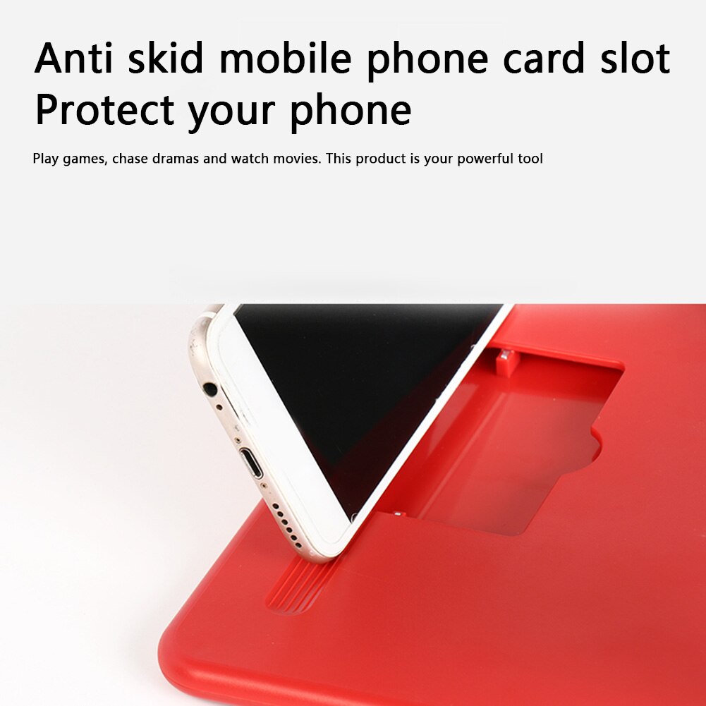 10/12 cal 3D szkło powiększające ekranu telefonu wideo HD wzmacniacz wspornik stojakowy gra film składany telefon na biurko uchwyt, stojak wspornik stojakowy