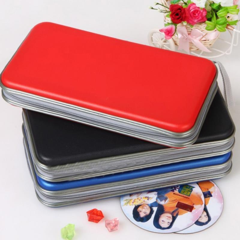 En ausuky lagring cd väska bärbar 80 skivor kapacitet dvd cd fodral för bil media lagring cd väska  -25