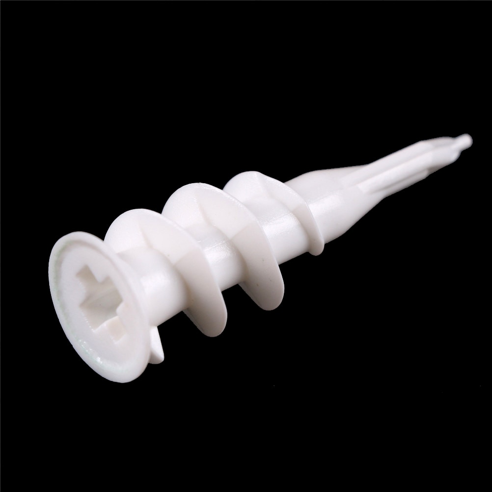 10pcs Drywall Nylon Ribbed Anchor; Self Drilling Wall Drywall Plastic Nylon Anchor for M4-M5 screws Plasterboard Anchor