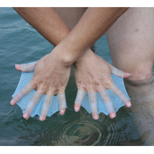 Schwimmen Schwimmhäute Handschuhe Erwachsene Schwimmen Finger Flosse Hand Paddel Tragen Silizium Schwimmen Tauchen Handschuh Ausrügestochen Universal- Surfen Flossen