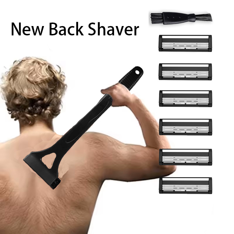 Afeitadora de pelo para hombre, afeitadora corporal de seguridad con mango largo, recortadora plegable, herramienta de afeitar para eliminación de piernas y cuerpo con cuchillas