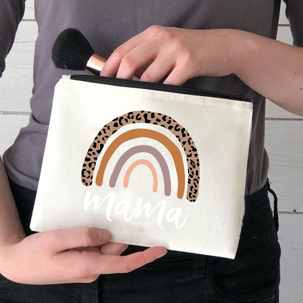 Rainbow Mama torby kosmetyczne piękny nauczyciel torebki na makijaż moda etui na przybory do makijażu zabawna torba do przechowywania duże etui podróżne wielokrotnego użytku