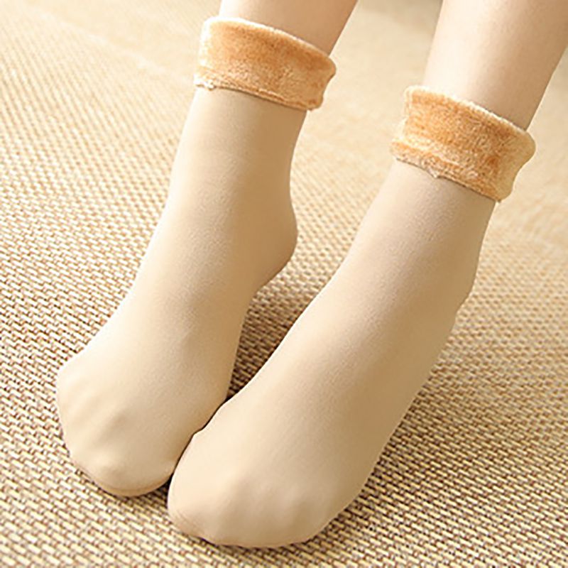 Women's Winter Sport Plus Velvet Thick Socks Warm Snow Socks Casual Tube Floor Socks Outdoor Accessories