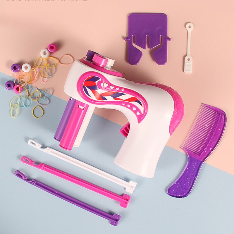 Kinderen Haar Machine Set Roze Leuke Childhood Plastic Kinderen Spelletjes Educatief Voor Meisjes Speelgoed