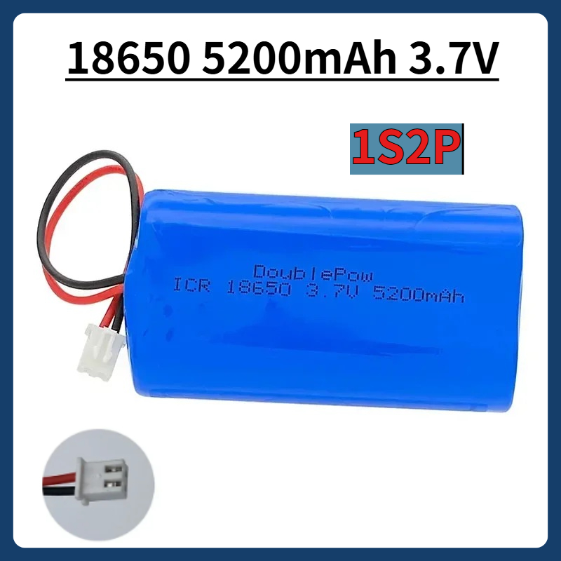 18650 3.7v 5200 mah litiumbatteripakke, 3600 mah oppladbare li-ion-batterier,  xh2.54 stk. for megafonhøyttaler, monitorer, led-lys