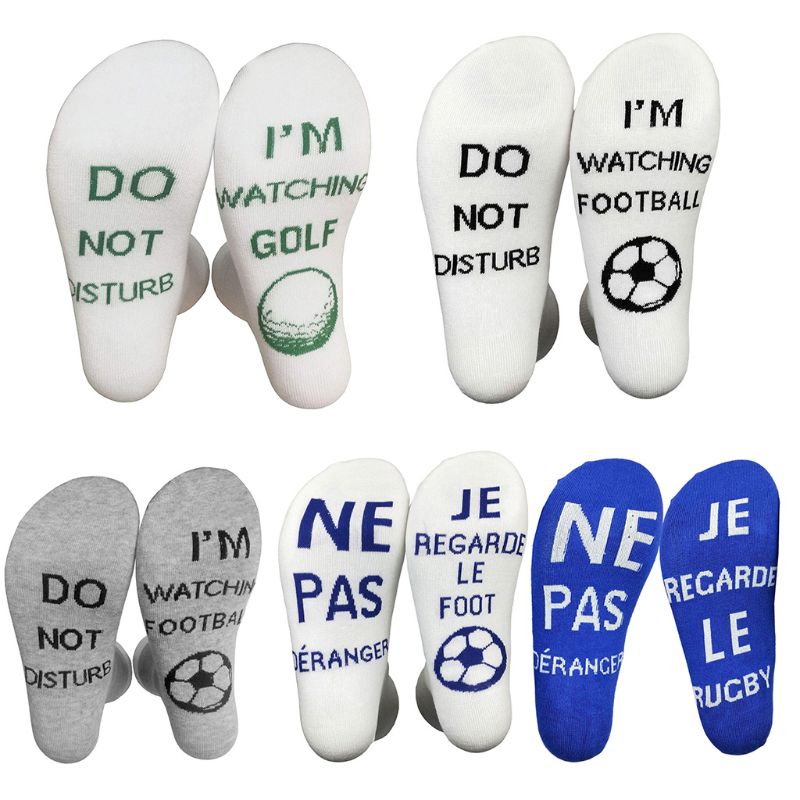 Unisexe drôle équipage chaussettes ne pas déranger je regarde Rugby Football Golf bonneterie