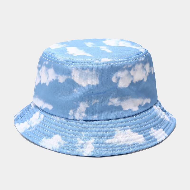 Kinesisk drage spand hat sky chapeau fiskeri trykt brand hat bob kasketter kvinder mænd panama hat sommer sol kasket: Sky