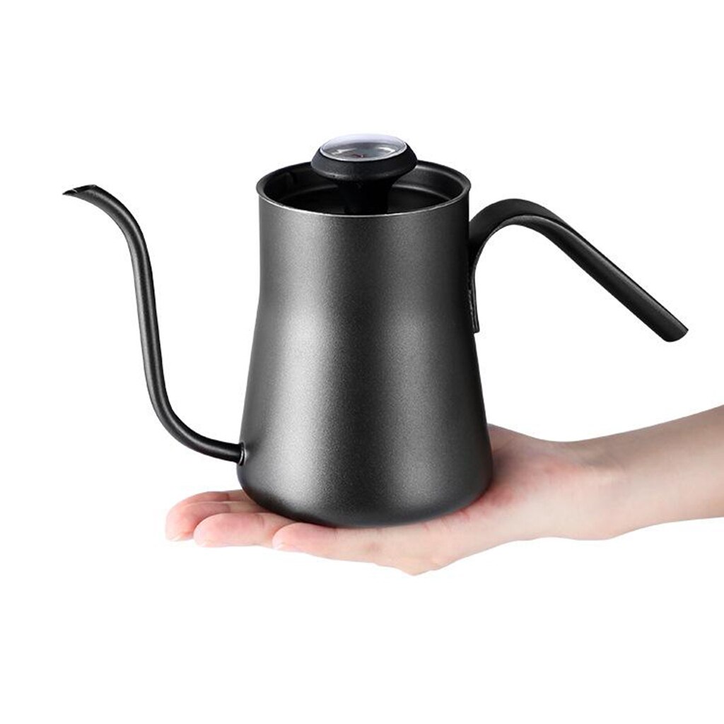400ml Gießen Über Wasserkocher mit Thermometer Schwanenhals Kaffee Tee Topf Anti-Rost Kaffee Töpfe