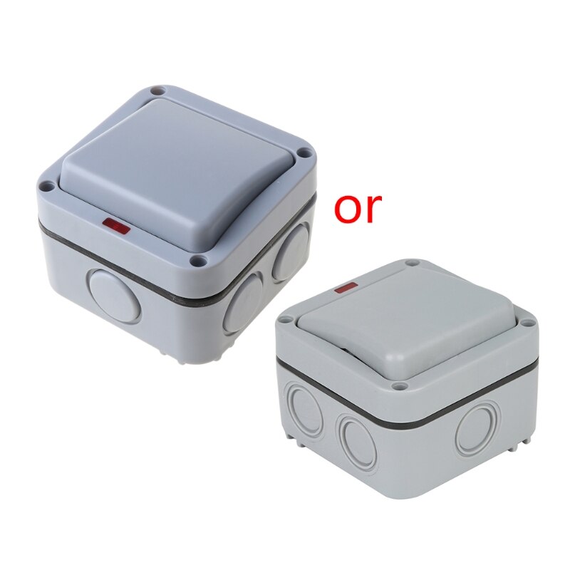 MP12 Wall Switch Outdoor Waterproof Dust-proof Wall Switch Socket for Garden Courtyard Lawn Garage Accessories