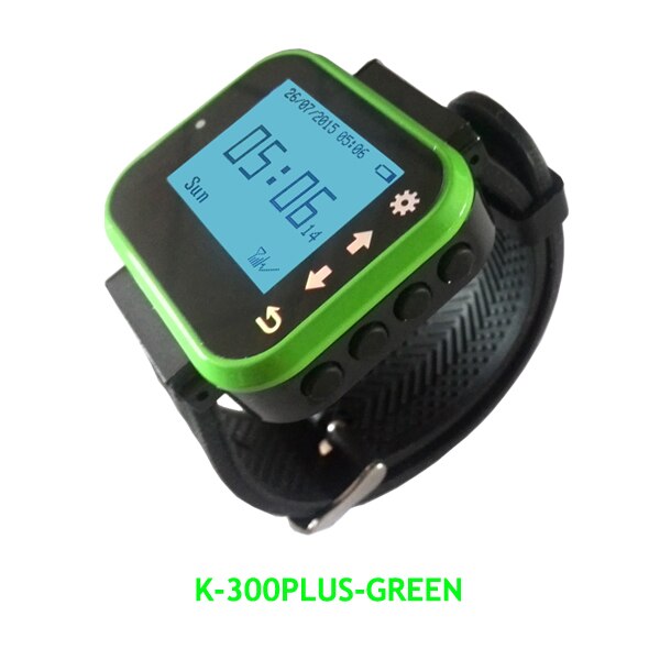 Ycall Restaurant calling watch receiver for waiter use K-300plus (show 3 number one time): Green