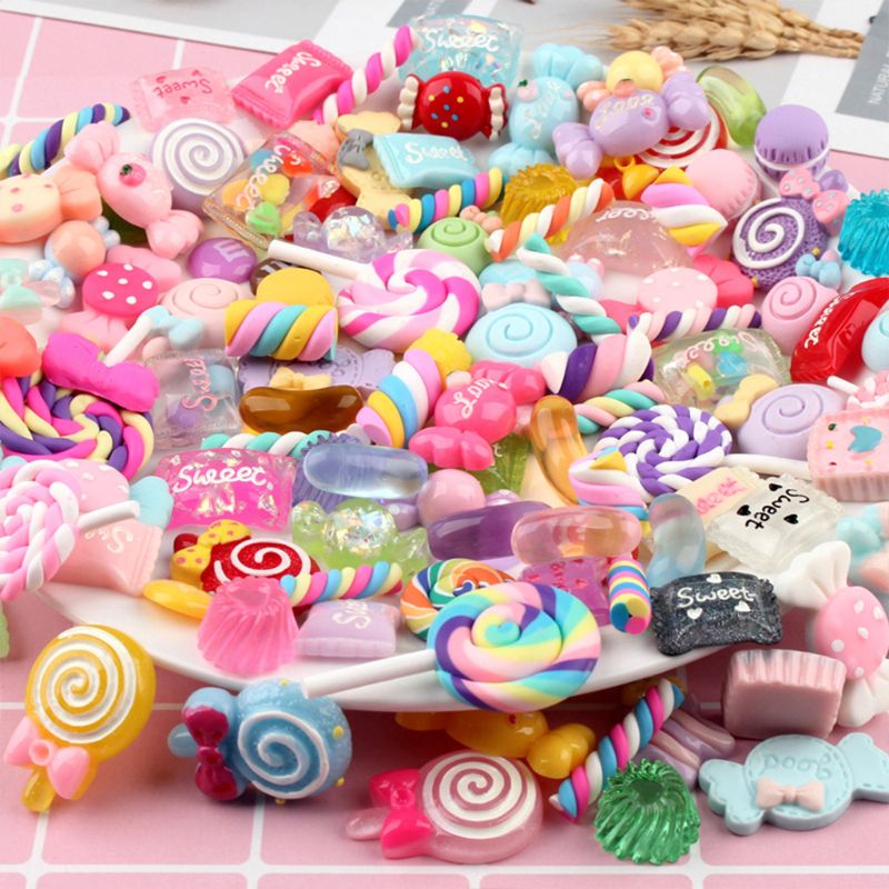 Diverse Resin Charms Gemengde Candy Sweets Olie Plaksteen Cabochon Kralen Voor Diy Scrapbooking Phonecase Ambachten