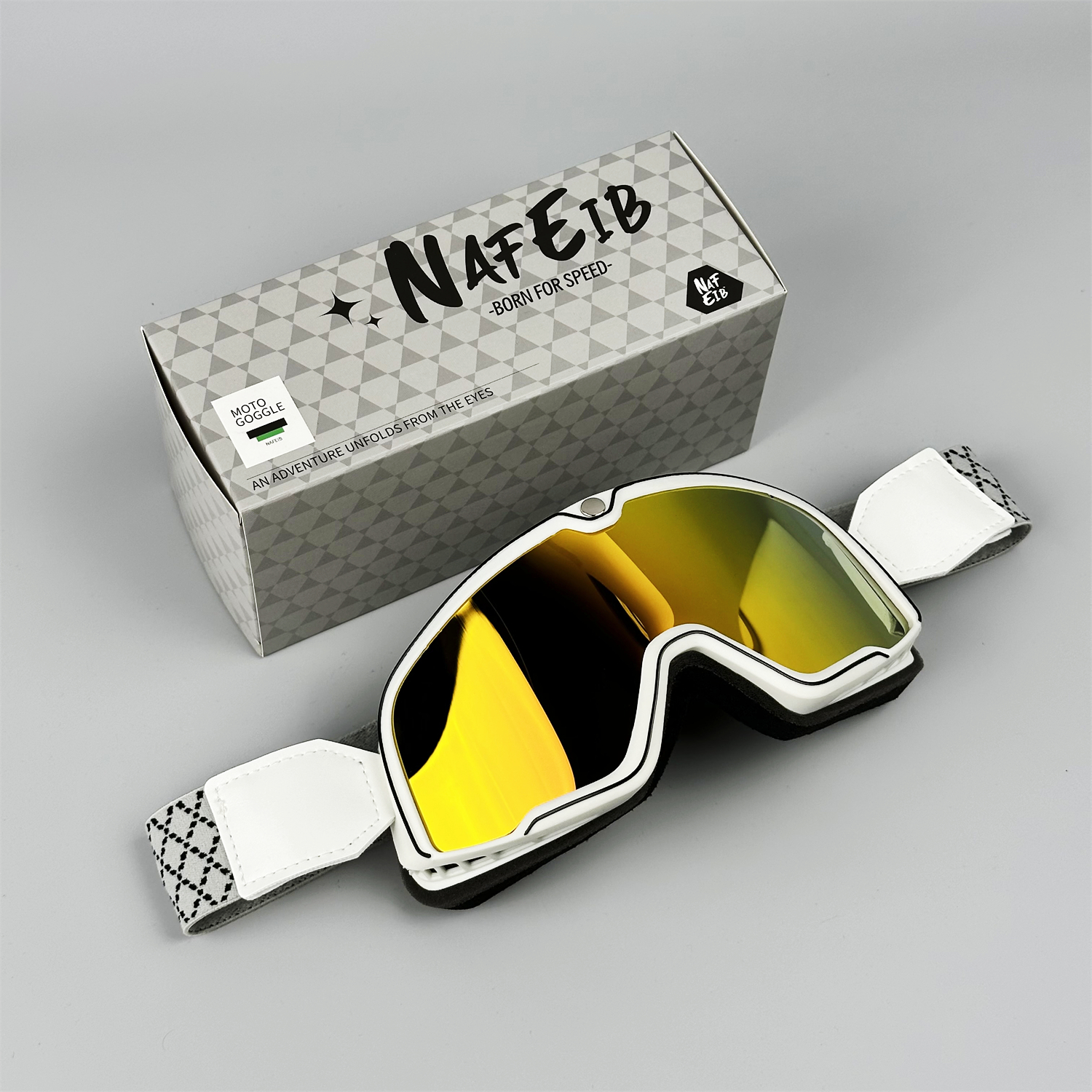 Bikers Retro Motorbril Bril Vintage Moto Klassieke Bril voor Pilot Style Steampunk ATV Bike Koperen Helm: Sky Blue