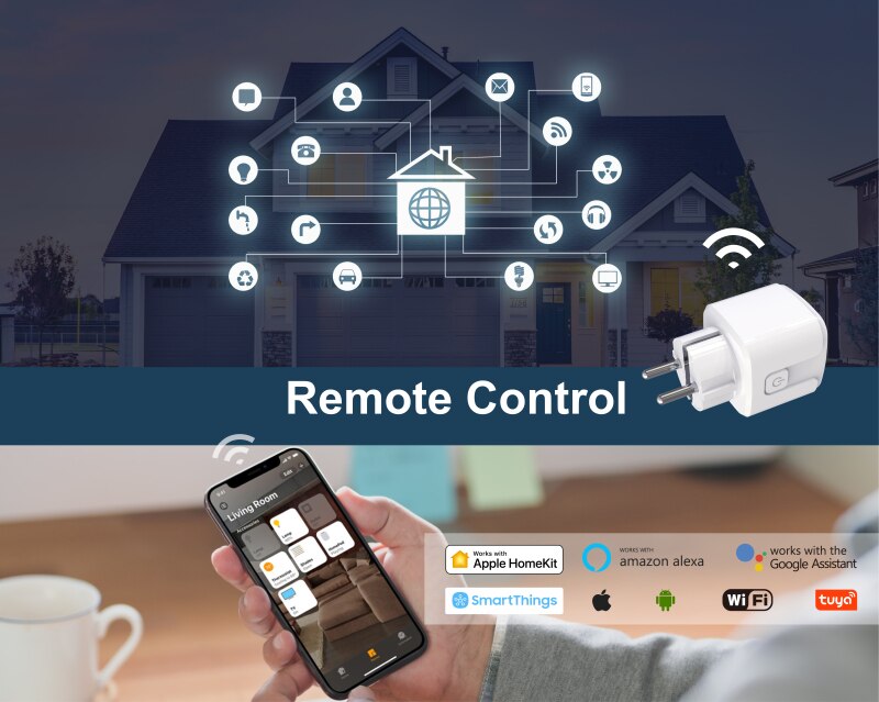 1pc Smart Socket WiFi Socket Alexa Smart Plug 16A ... – Grandado